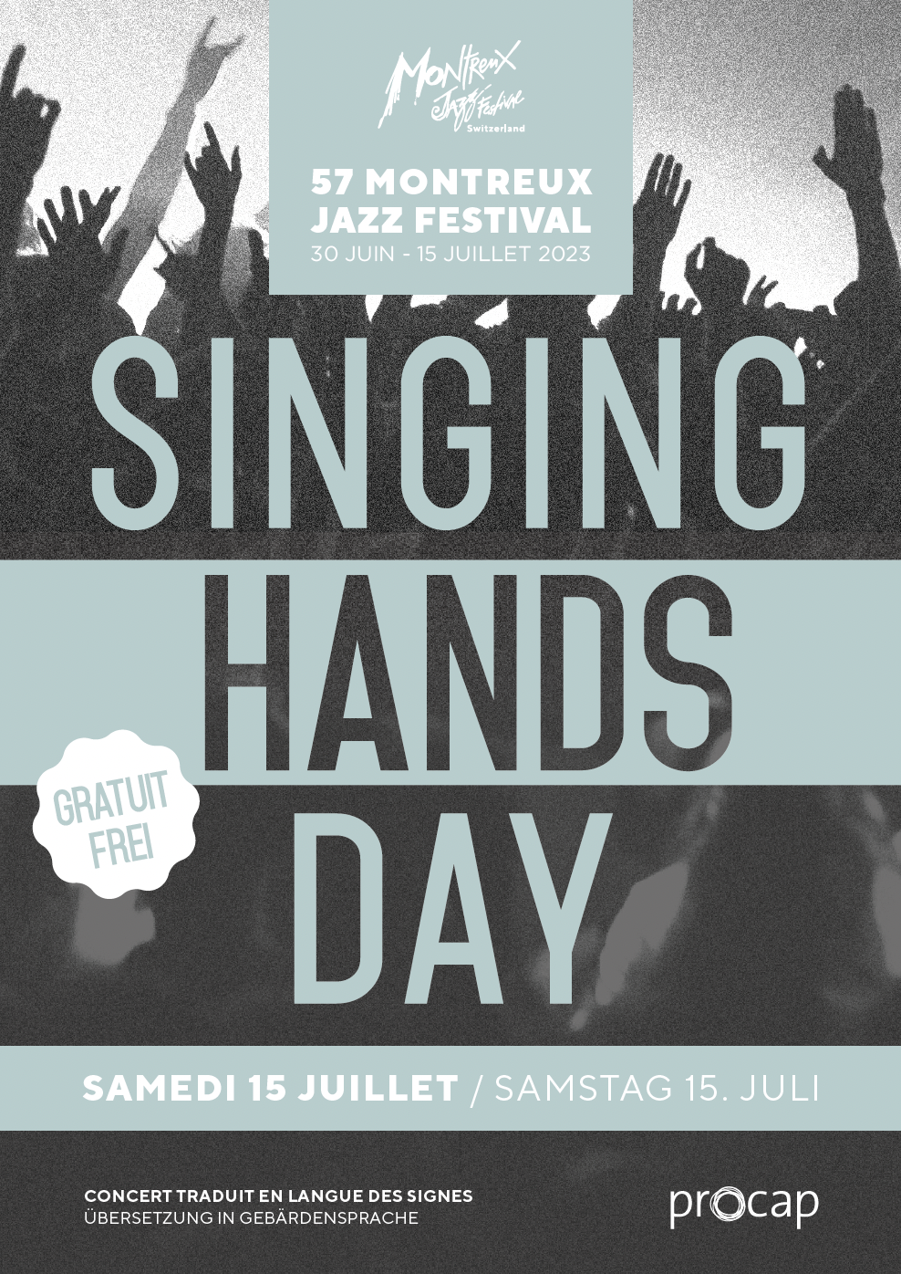 Flyer 2023 de la SINGING HANDS DAY du Montreux Jazz Festival